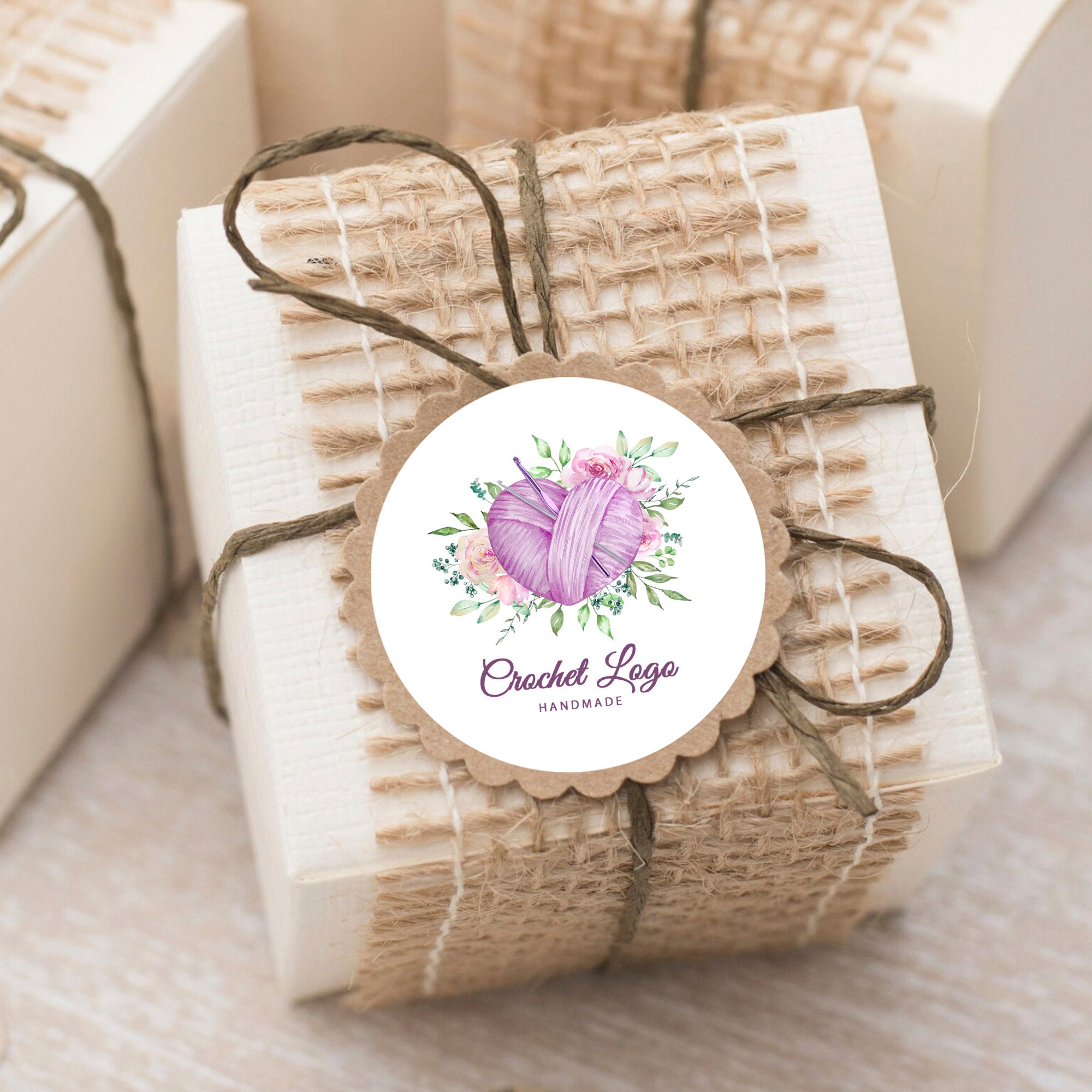 Crochet Logo | Watercolor Knitting Logo | Yarn Premade Logo | Etsy Shop ...