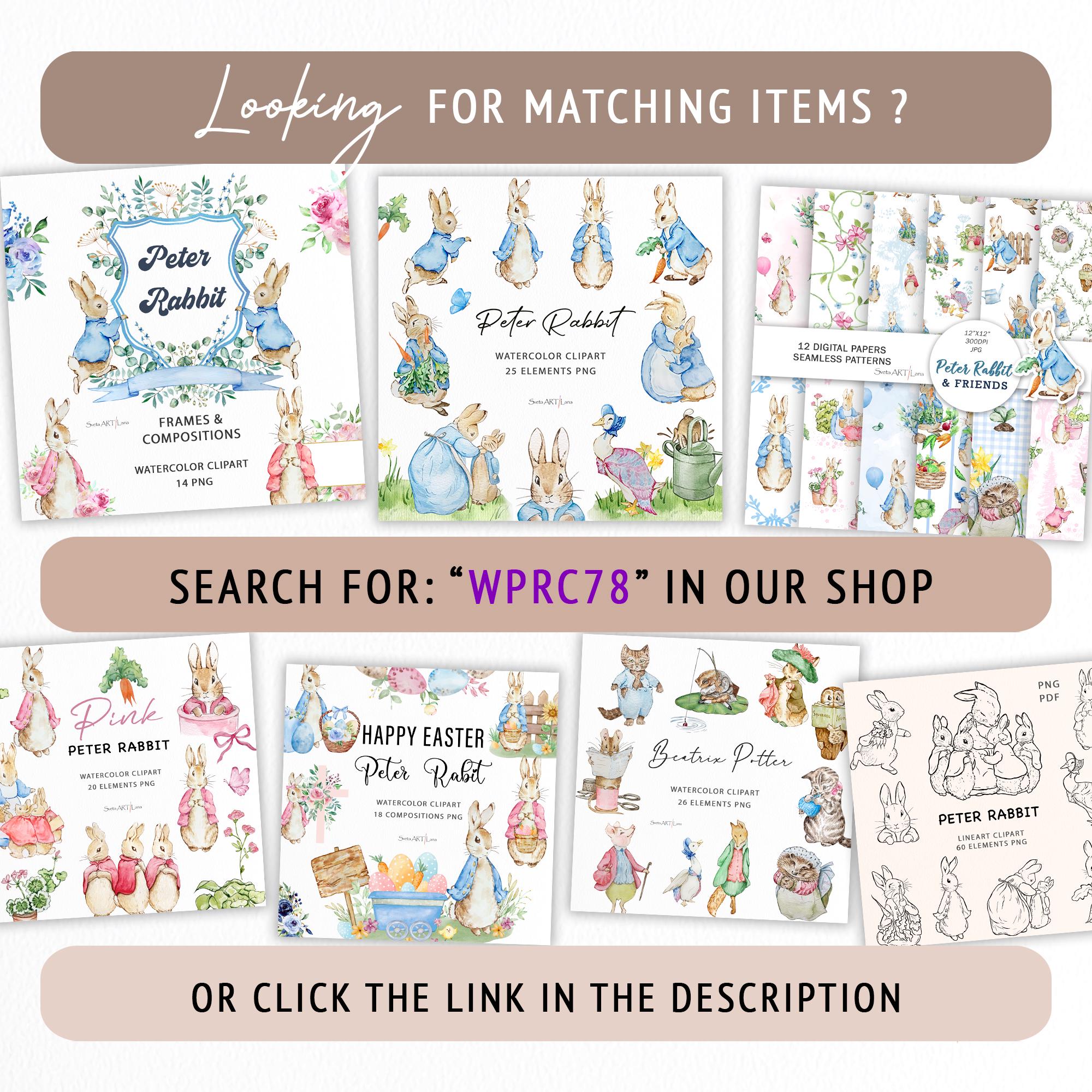 Peter Rabbit Pink R Peter Rabbit Pink Clipart | Watercolor Rabbit PNG | Beatrix Potter Art ...