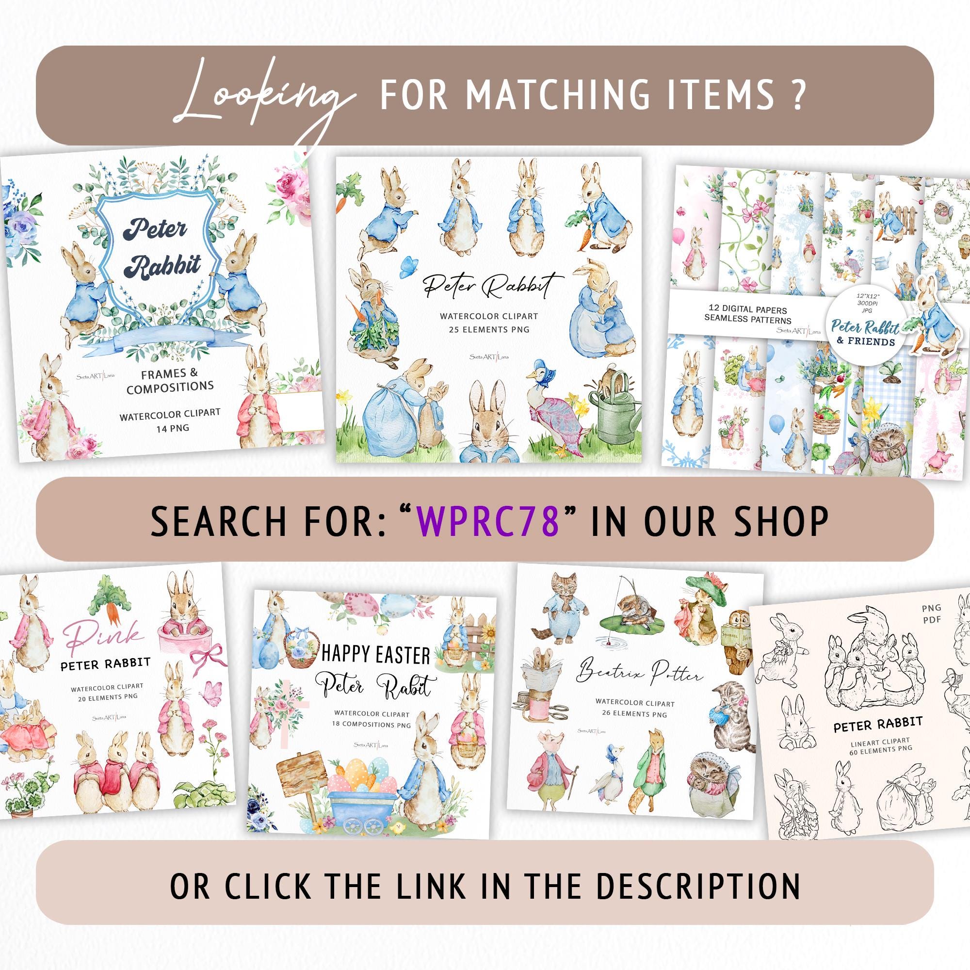 Peter Rabbit Christmas Frames Clipart | Watercolor Winter Wreath Rabbit ...