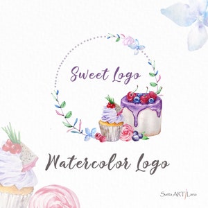 watercolor cheescake logo