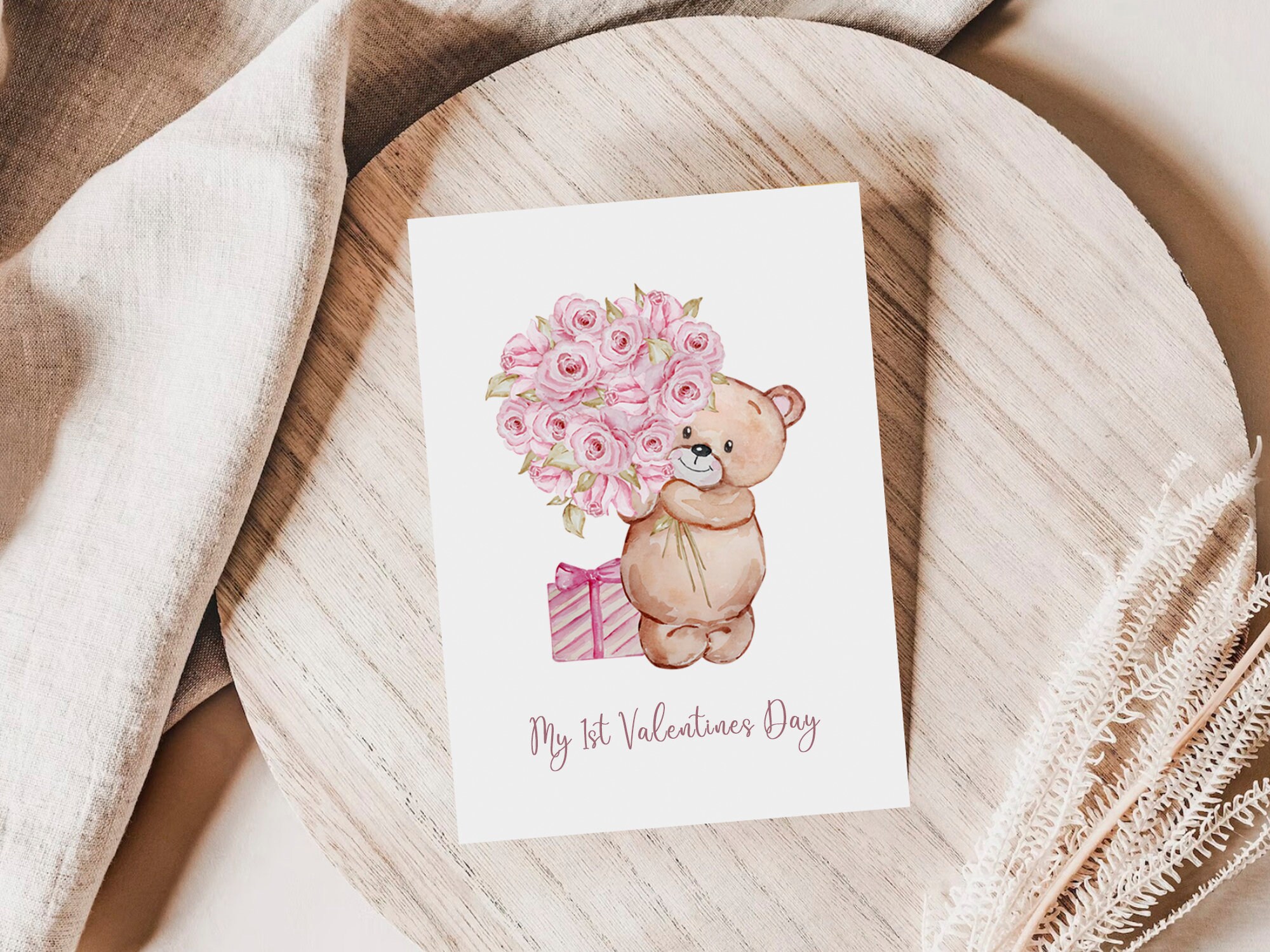 Teddy Bear Valentines Day Clipart | Watercolor Little Bear Png | My ...