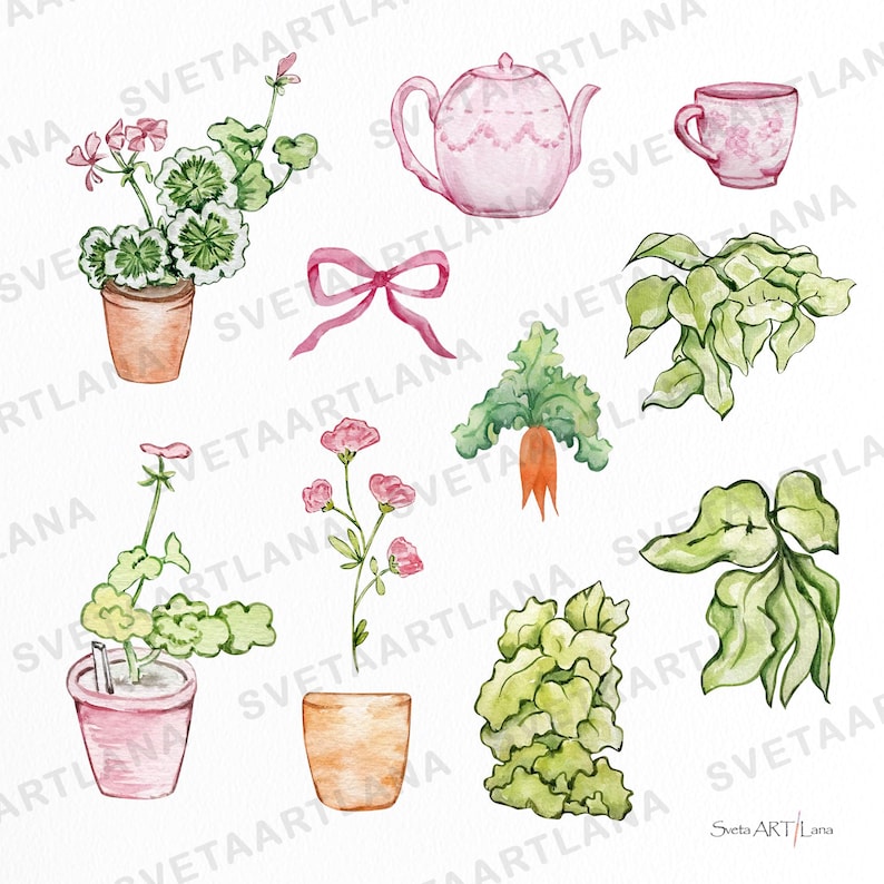 Peter Rabbit Pink Clipart | Watercolor Rabbit PNG | Beatrix Potter art images | Cute Bunny Flopsy illustrations | baby nursery | WPRC78 image 3