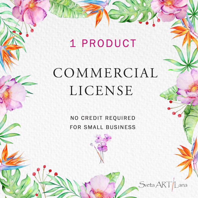 Commercial License for one clipart, small business image 1