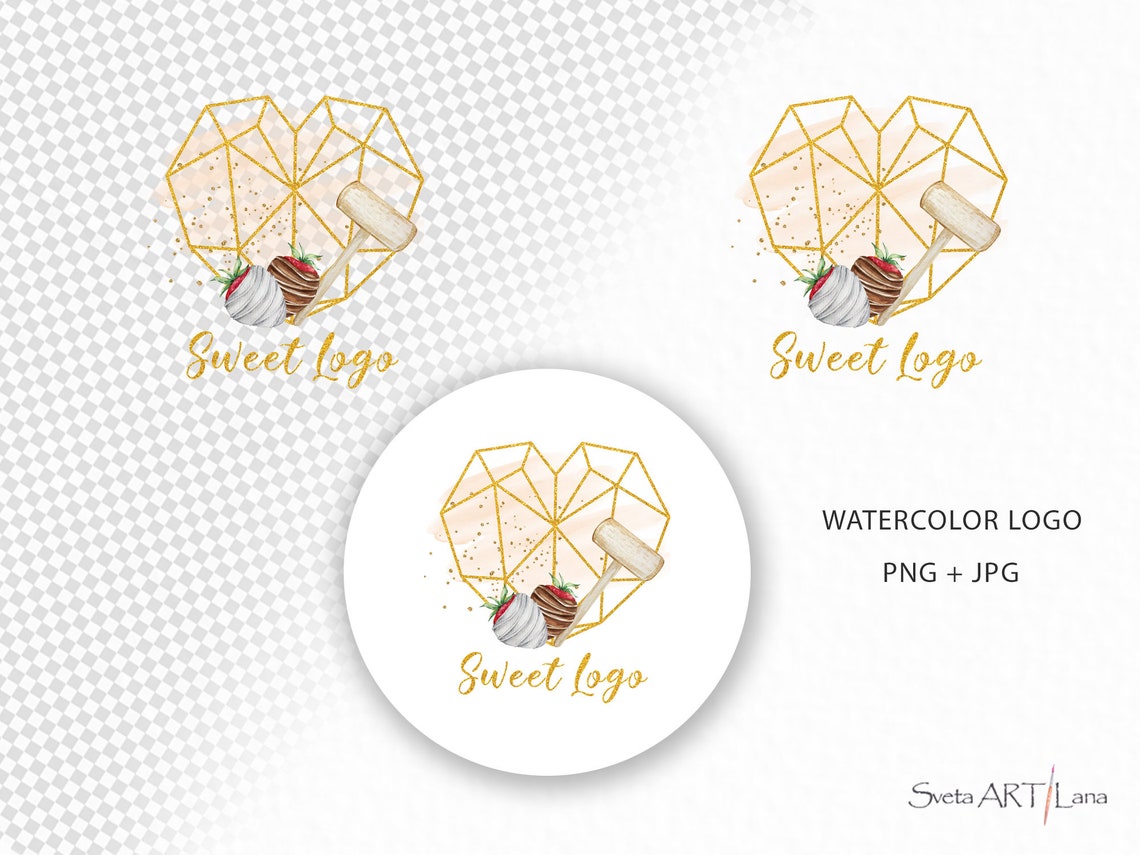 Gold Heart Breakable Logo Strawberry Chocolate Sweet Treats | Etsy