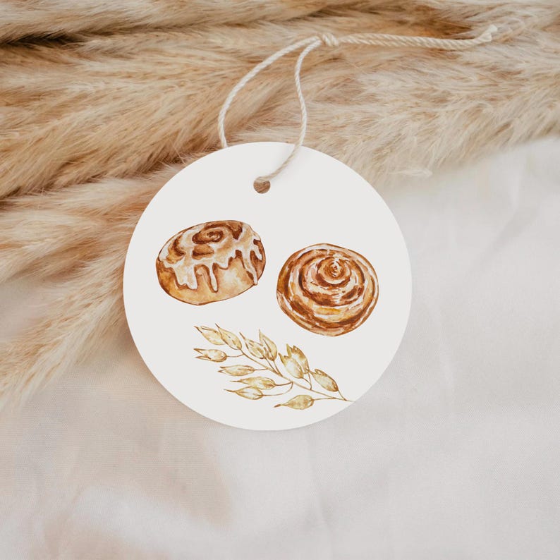 Watercolor pastries with wheat stalks PNG