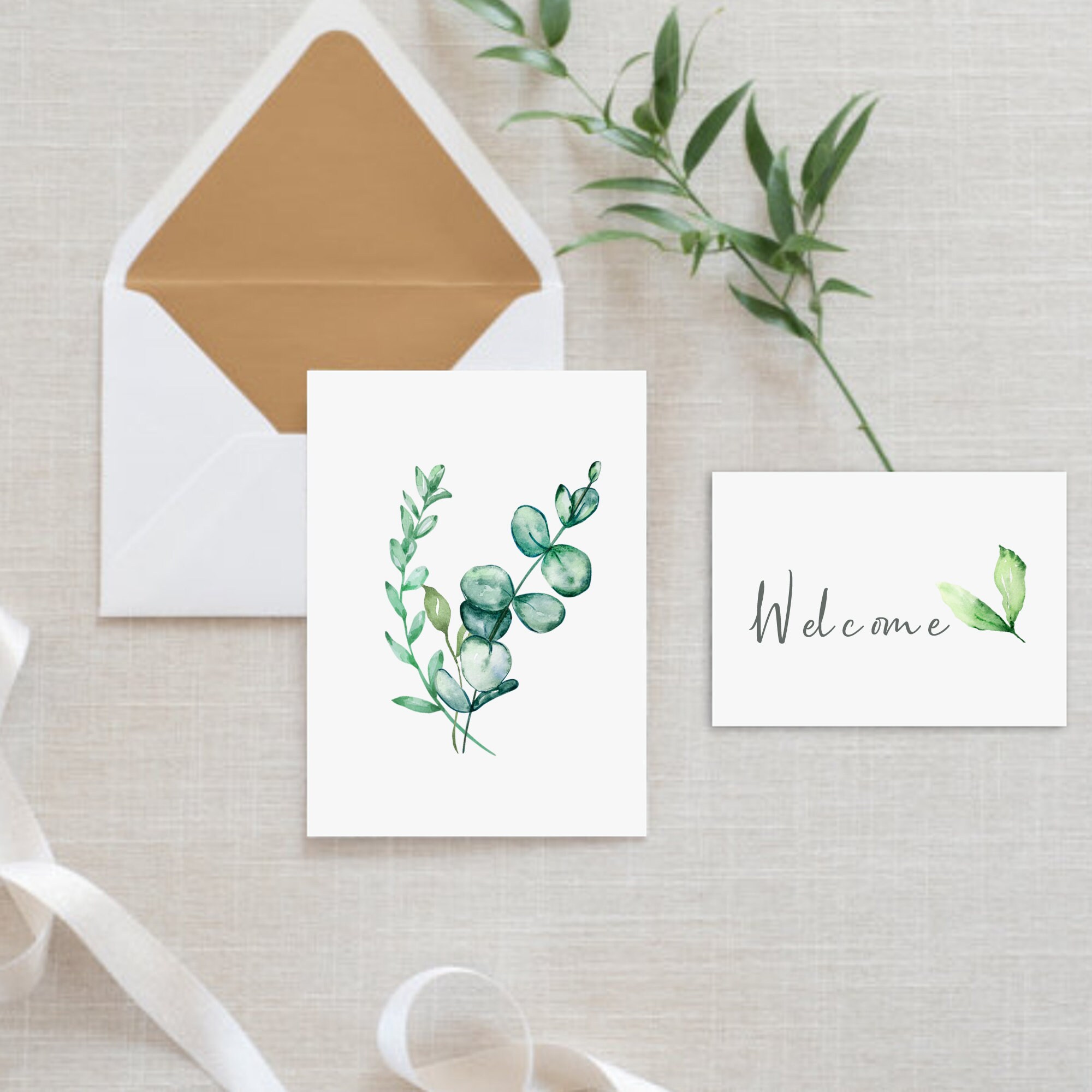 Watercolor Greenery Clipart | Green Eucalyptus Clip Art | Greenery ...