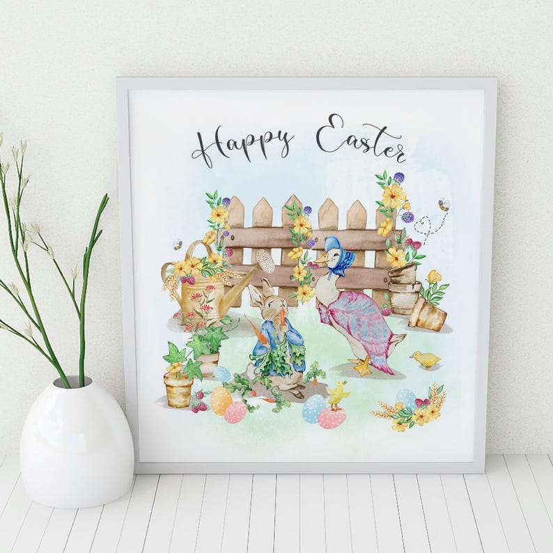 Peter Rabbit Happy Easter Clipart | Watercolor Rabbit PNG | Easter ...