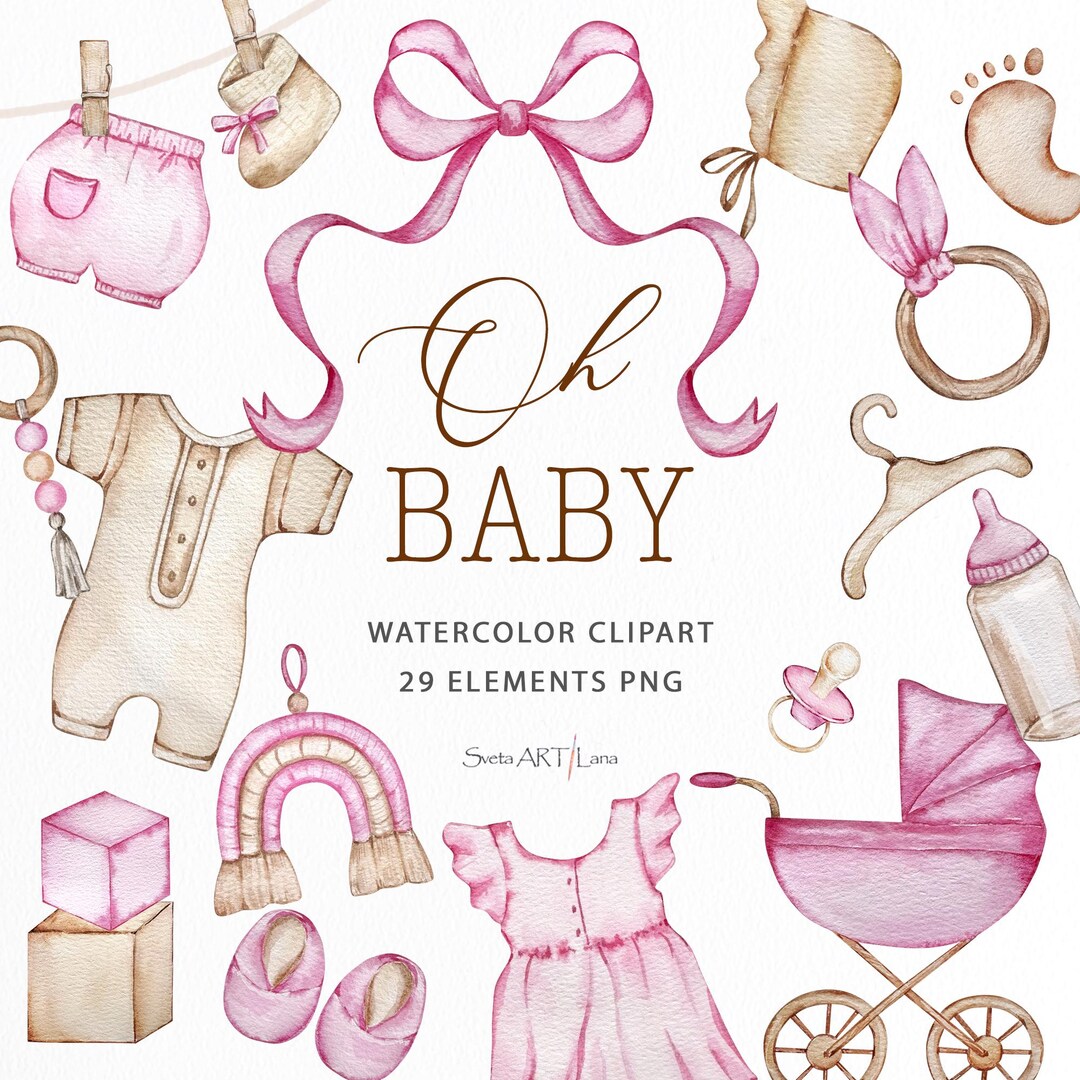 Watercolor Baby Newborn Clipart | Pregnancy, Baby Shower Nursery Kids ...