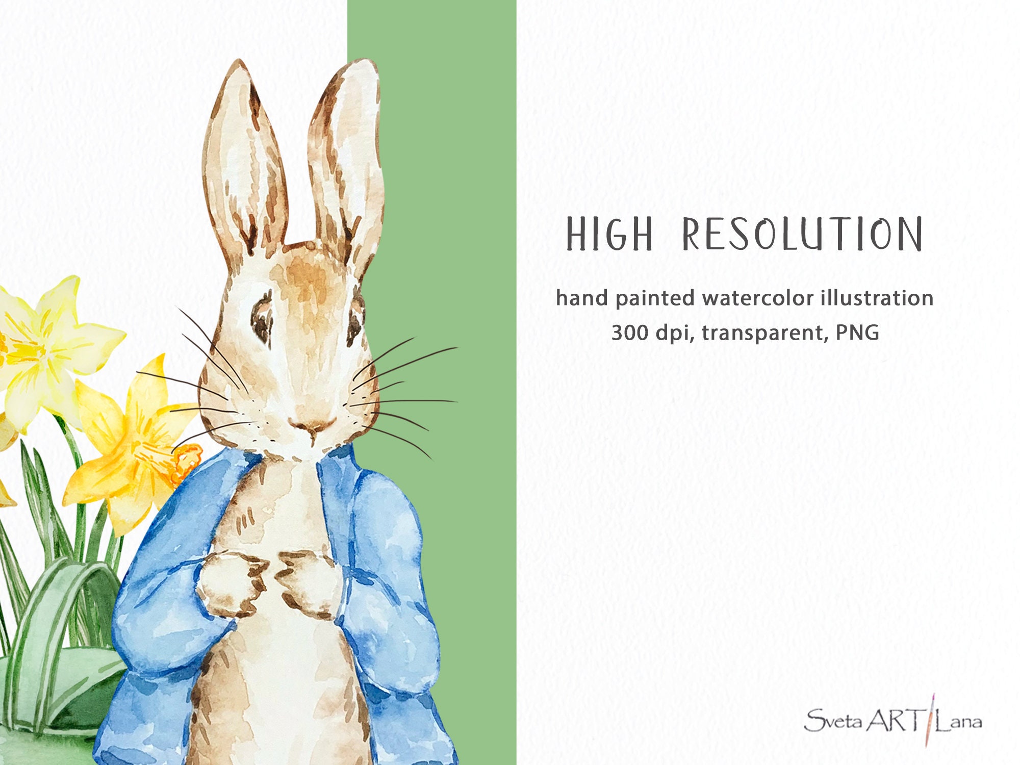Peter Rabbit Green Rabbit Name Peter Rabbit Green Alphabet Clipart | Watercolor Cute Bunny PNG | Peter ...