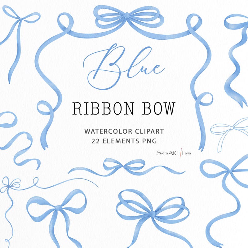 Bow Border Blue - Etsy