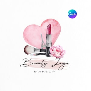 Watercolor Beauty Logo | Cosmetics Logo Design | Beauty Salon Business logo | Makeup Artist Logo | Make up logo | Shop cosmetics custom logo