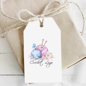 Knitting Logo | Watercolor Yarn Logo | Crochet Premade Logo | Handmade ...