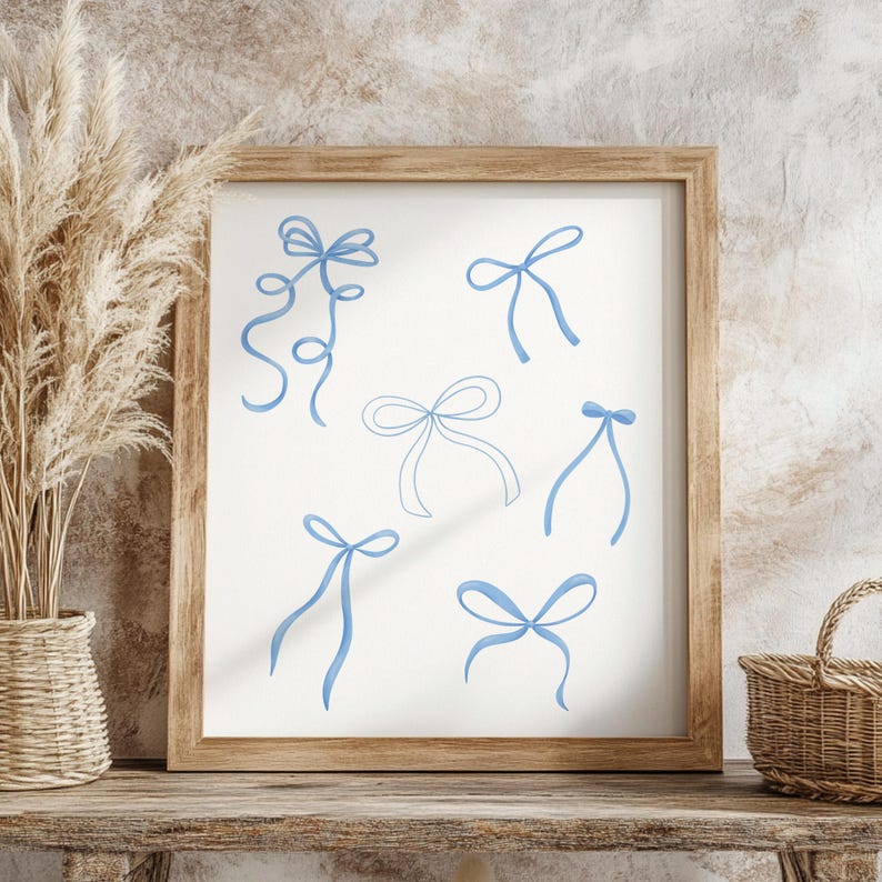 Watercolor Blue Ribbon Bow Clipart | Watercolor Blue Bow | Coquette ...