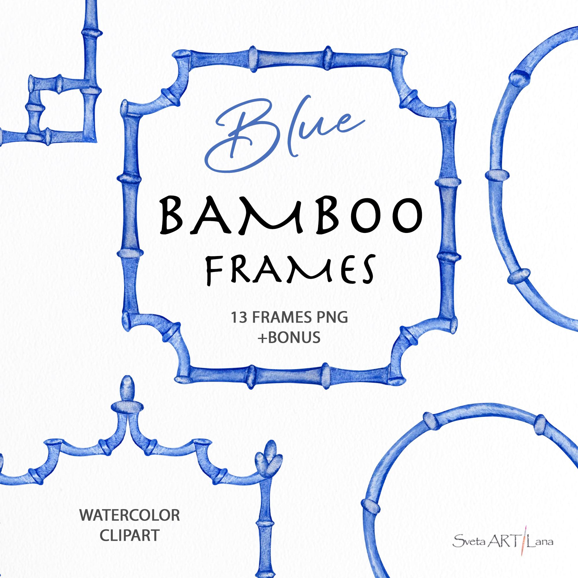 Watercolor Blue Bamboo Frames Clipart | Blue Bow | Grandmillennial Borders  Clipart | Vintage Frames Clipart | Blue Chinoiserie Style PNG - Etsy Finland, image size:2000x2000