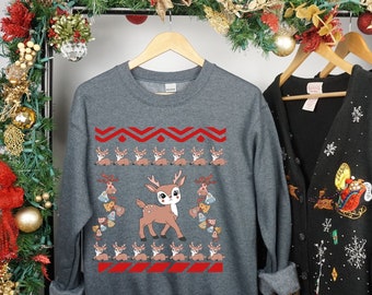 Christmas sweater, sweater for women, Christmas gift, reindeer sweater, winter sweatshirt, Holiday sweaters for women,