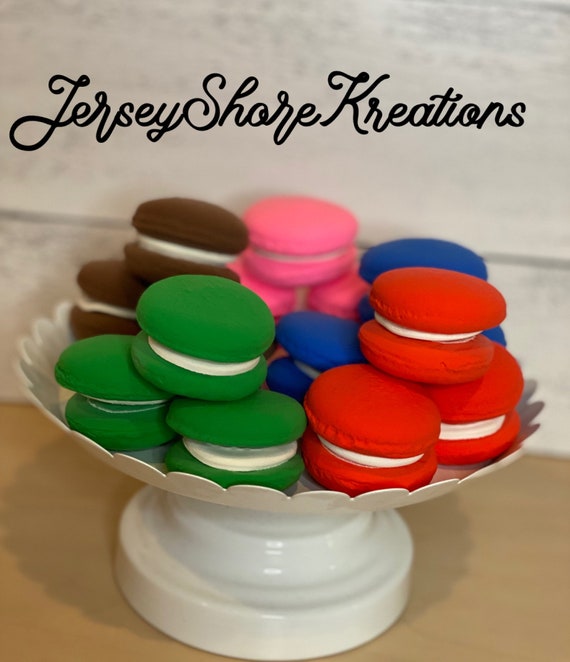 Fake macaroons, fake sweets, fake food, photo prop, food prop, kitchen Decor, faux Decor, Tier tray Decor, Coffee Bar Decor