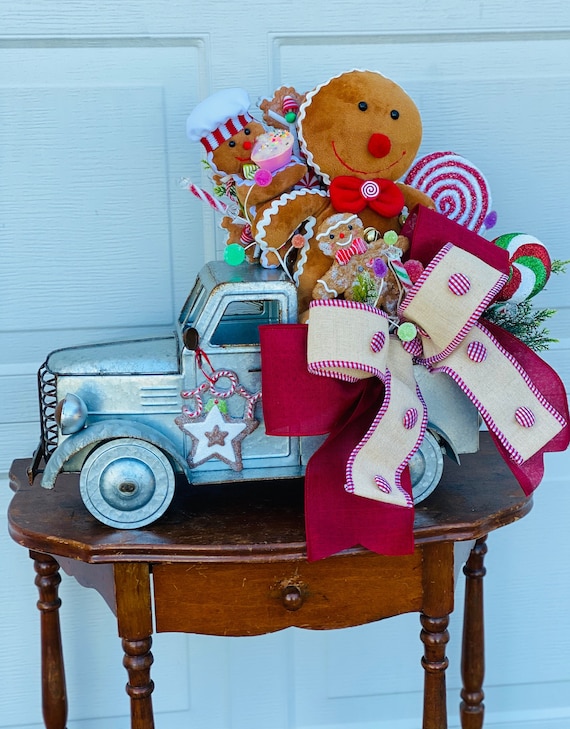 Rustic Truck, Christmas Centerpiece, Christmas Decor, Gingerbread Decor, Gingerbread Centerpiece, Kitchen Decor,