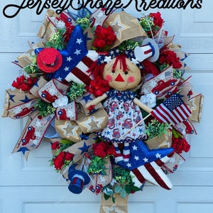 Patriotic Wreath, 4th Of July Wreath, Patriotic Decor, Labor Day Wreath, Front Door Wreath, Wall Decor, Americana Wreath