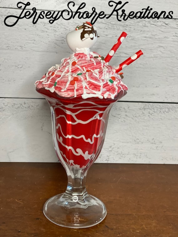 Fake ice cream, fake sweets, faux dessert, party decor, fake bake, fake sundae, ice cream decor, kitchen decor, faux food, photo props,