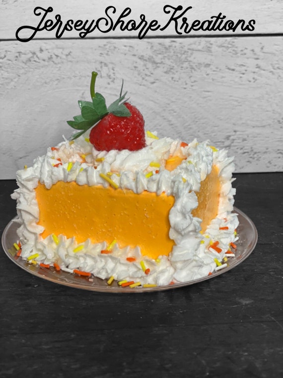 Coffee Bar Decor, Fake Bake, Faux cake, Orange Icing Fake Bake, Photo Prop, Tiered Tray Prop