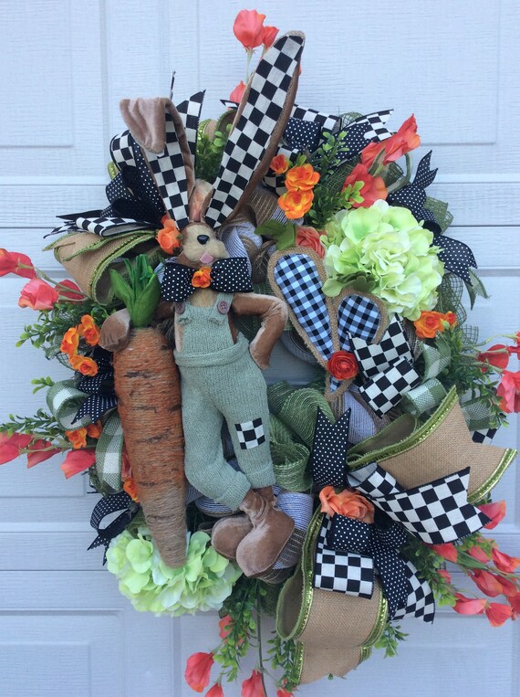 Easter Wreath, Spring Wreath, Spring Decor, Peter Rabbit Wreath, Peter Rabbit Deco, Front Door Spring Wreath, Easter Wall Decor
