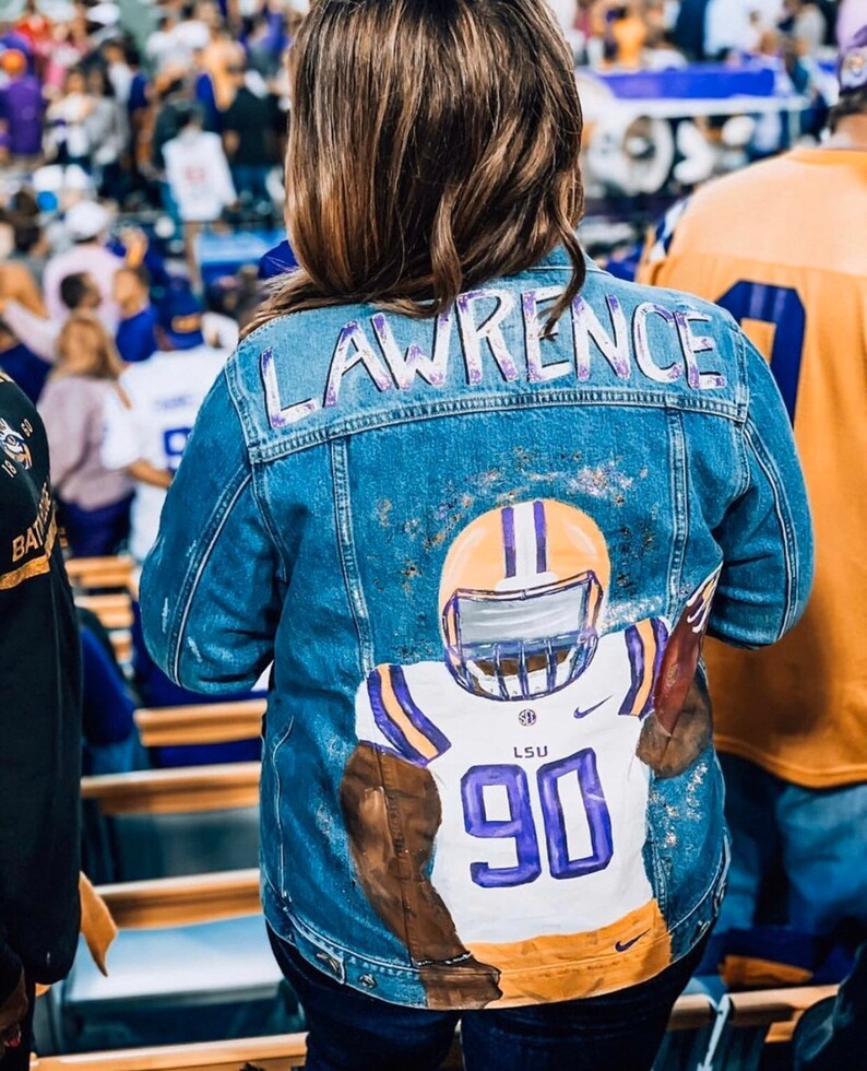 Custom Painted Football Player Jacket Etsy