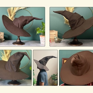 Brown Witch or Wizard Hat: Custom Fleece Costume for Cosplay, Varity of colors, sizes image 2