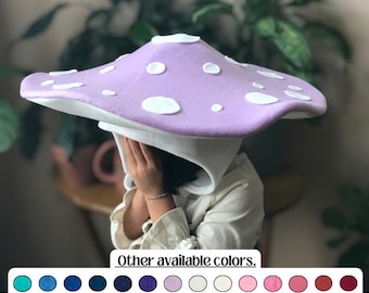 Purple Mushroom Hat: Whimsical Fleece Fairycore Custom Costume For Adults kids & Pets
