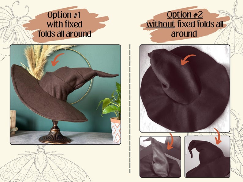 Brown Witch or Wizard Hat: Custom Fleece Costume for Cosplay, Varity of colors, sizes image 4
