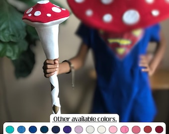 Mushroom Staff Topper: Custom Plush Wand Attachment for Cosplay in Varity of colors
