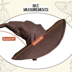 Brown Witch or Wizard Hat: Custom Fleece Costume for Cosplay, Varity of colors, sizes image 3