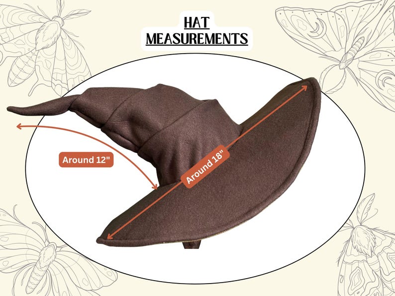 Brown Witch or Wizard Hat: Custom Fleece Costume for Cosplay, Varity of colors, sizes image 3