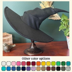 Witch Hat for Halloween – Black Pointy Cosplay Hat for Adults & Kids – Wizard, Mage, Gandalf, Elvan Style – LARP, Ren Faire, Fantasycore