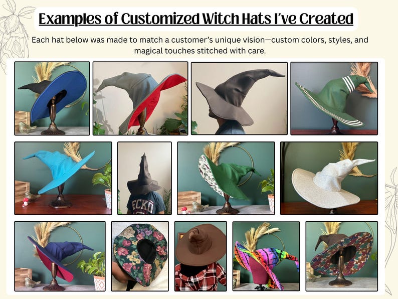 Brown Witch or Wizard Hat: Custom Fleece Costume for Cosplay, Varity of colors, sizes image 5