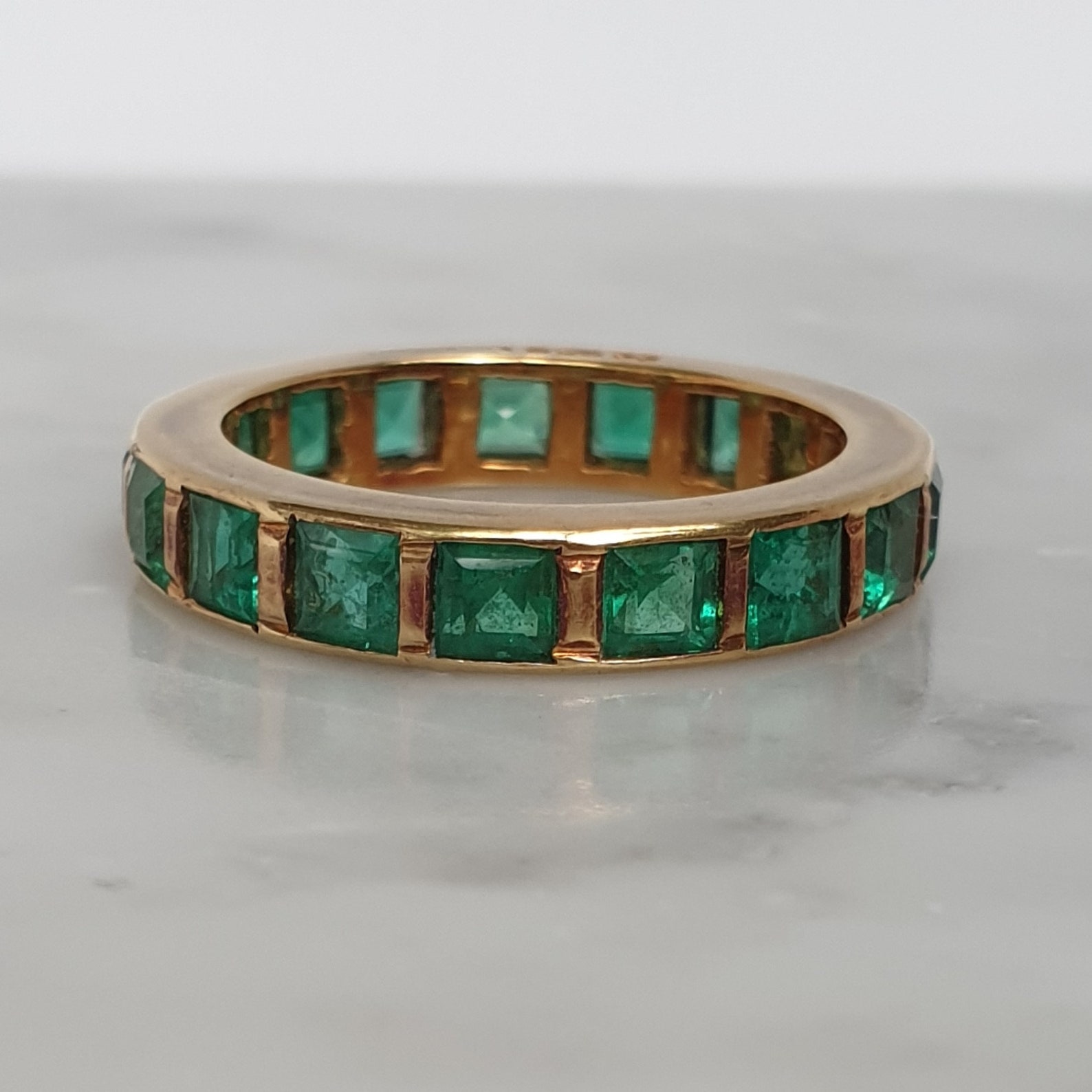 Emerald Full Eternity 18ct Gold Ring Emeralds 2 Carats Etsy