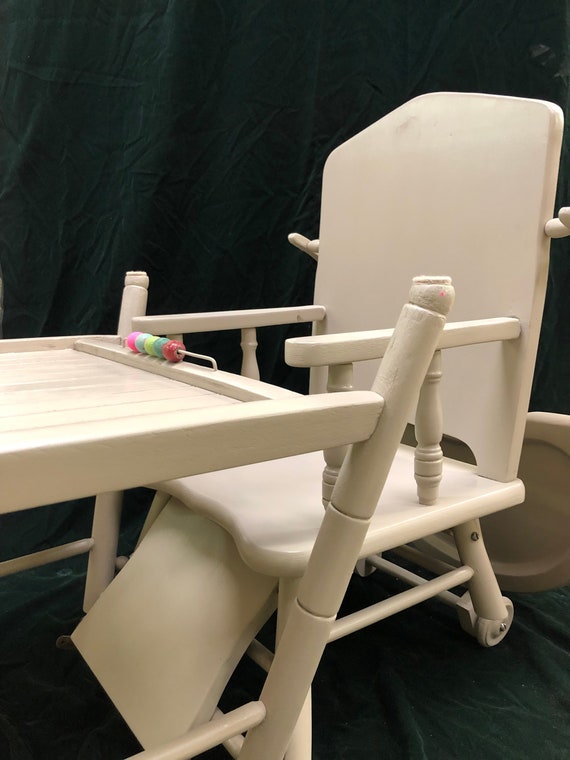 Vintage Wood High Chair Restored Etsy