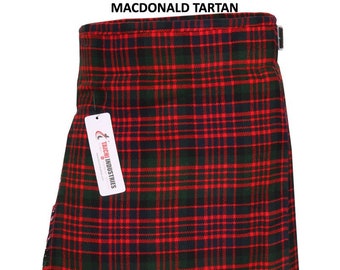 MacDonald Tartan Utility Kilts For Men | 5 Yards 13oz, Handmade Irish Tartan Kilts For Wedding, Drummers, Bagpipers, Gifts