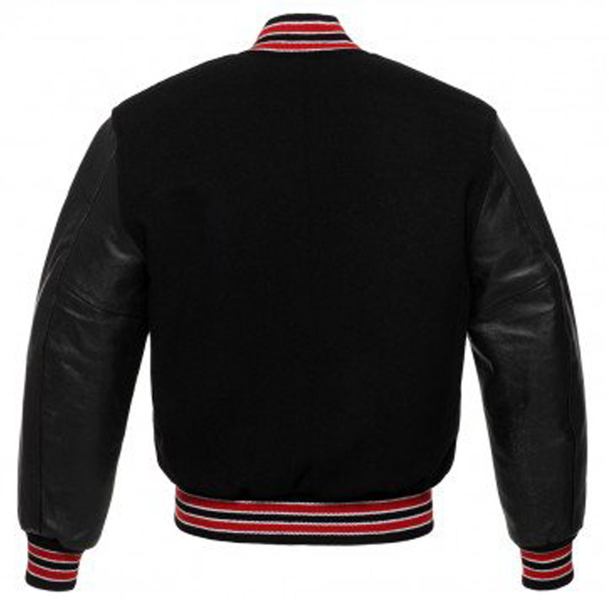 Personalized Custom Varsity Jacket Men's Black Wool Body and Leather ...