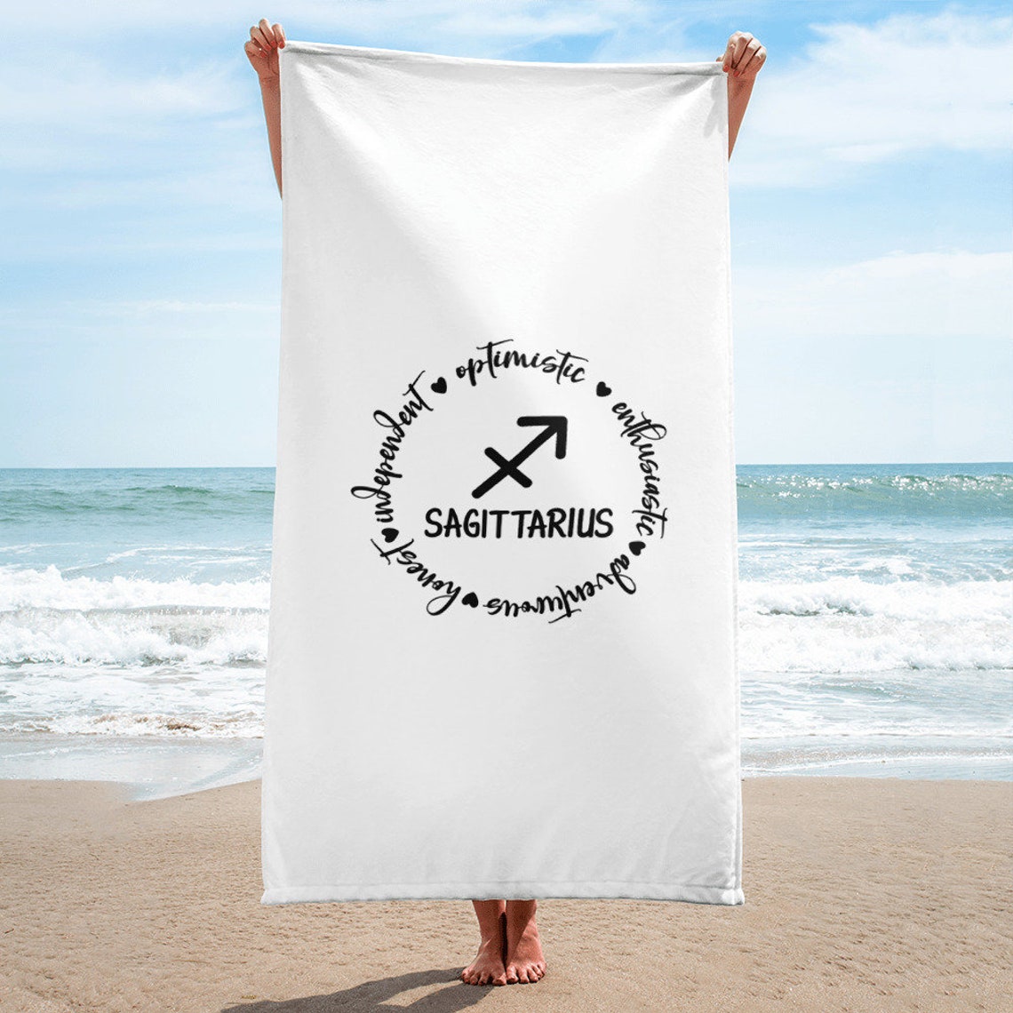Zodiac Sign with Characteristics Beach or Pool Towel 5 FT Etsy