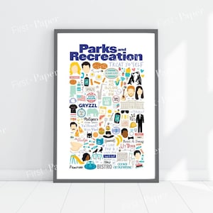 Parks and Recreation Show Collage Poster - TV Show Collage - Poster Gift