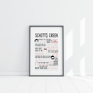 TV Show Quotes Wall Poster - Wall Art - Dorm Bedroom Home Decor - Johnny, Moira, David, Alexis - Customizable - Schitt's Creek Gift