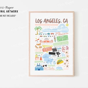 Los Angeles Collage Poster - All About Your City Posters - City of Angels - Los Angeles, California - Los Angeles Icons - Housewarming Gift