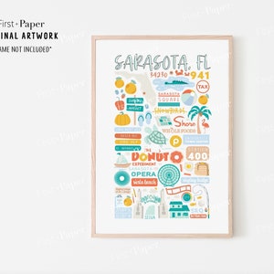 Sarasota Collage Poster - All About Your City Posters - Sarasota Florida - Housewarming Gift