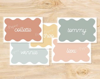 Personalized Kids Placemats - Cursive Name/Retro - Activities/ Kids Puzzles - Preschool - Kindergarten - Party Favor/Gift - Double Sided