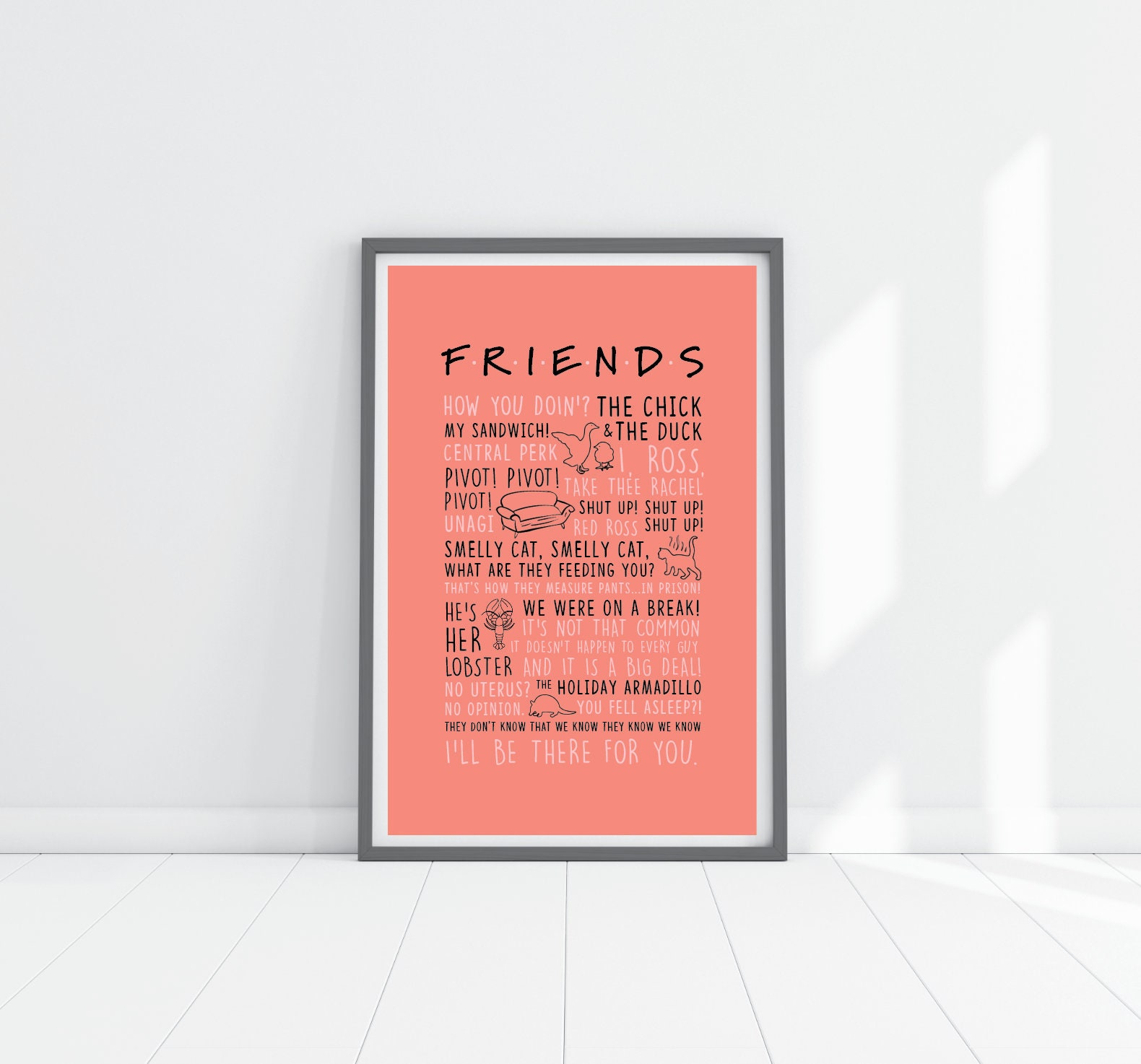 Midoro Friends TV Show Quote Poster - Unframed, Friends Quotes