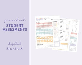Preschool Assessments  - Digital Download Only - Ages 2-5 - Progress Report for Developmental Areas - Student Reports - Pastel colors