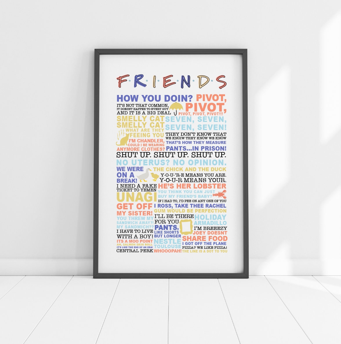 Friends TV Show Quotes Poster Funny Quotes and Images - Etsy Friends TV Show Quotes Poster Funny Quotes and Images - Etsy