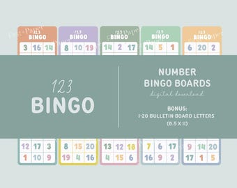 123 Bingo - Digital Download Only - Number Practice - Number Recognition - Bonus: Bulletin Board Numbers