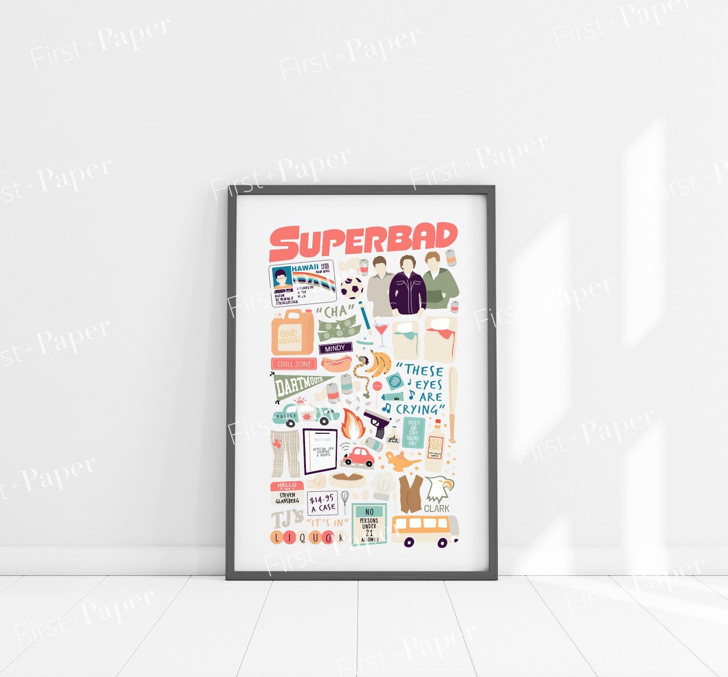 Buy Superbad Movie Collage Poster Quotes Symbols Drawings Online in India -  Etsy
