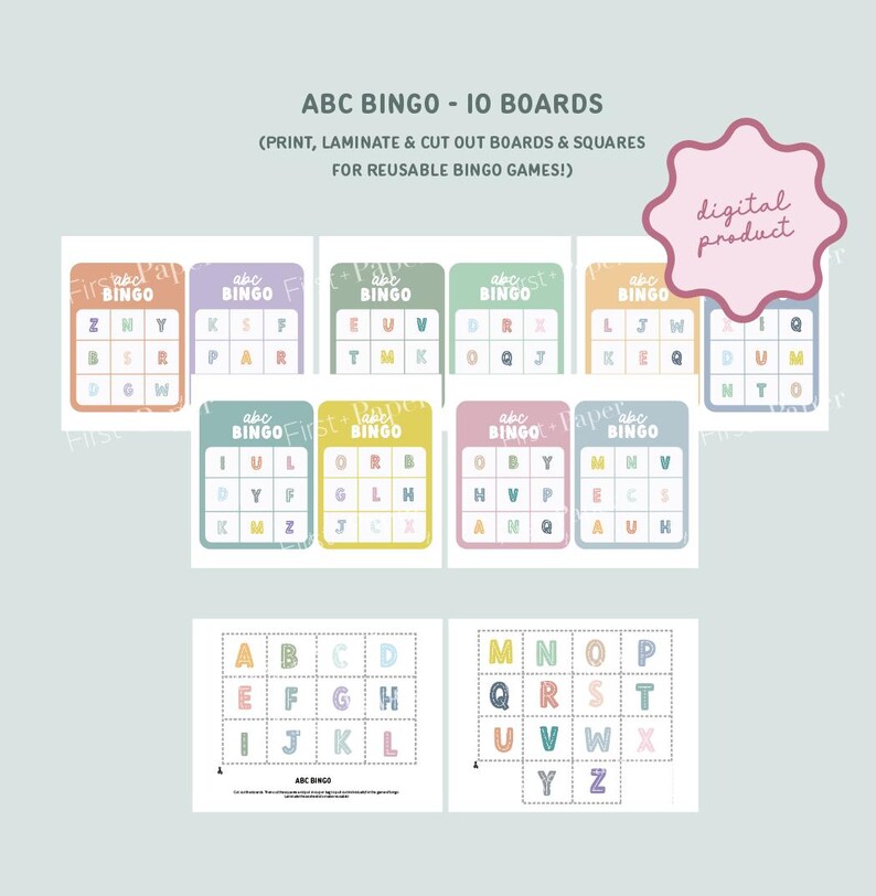ABC Bingo - Digital Download Only - Letter Practice - Letter ...